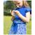 Ensemble robe + bandeau 100% coton fille Fond bleu imprime blanc 1 - vertbaudet enfant 