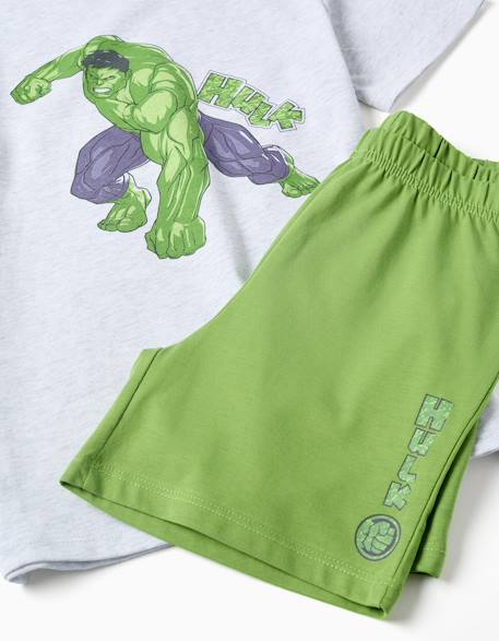 Pyjama à manches courtes en coton avec imprimés hulk Gris clair 3 - vertbaudet enfant 