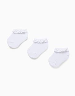 -Lot de 3 paires de socquettes avec détail en dentelle