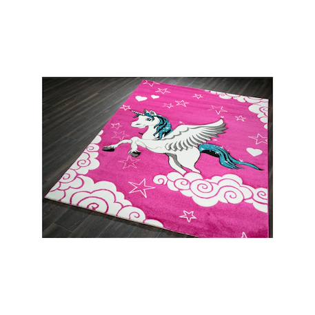 Tapis enfant tissé lyn8 licorne a Rose 6 - vertbaudet enfant 