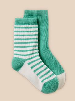 -Lot de 2 paires de chaussettes à côtes bébé