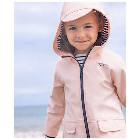 Ciré imperméable à capuche fille Rose poudre 2 - vertbaudet enfant 