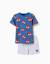Pyjama à manches courtes en coton avec motif spider-man Bleu 1 - vertbaudet enfant 