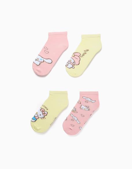 Fille-Sous-vêtement-Lot de 4 paires de socquettes avec hello kitty