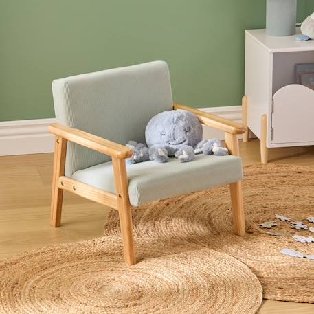 Fauteuil enfant en bouclette - basile Vert celadon+Vert céladon 4 - vertbaudet enfant 