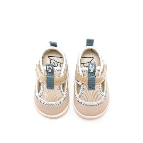 Sandales filles synthétique fermeture adhésive barefoot Khaki+Sand 8 - vertbaudet enfant 