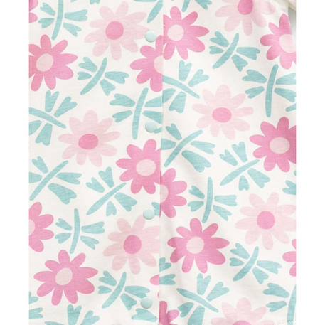 Ensemble salopette + haut 100% coton bébé fille Imprime rose fond blanc casse 5 - vertbaudet enfant 