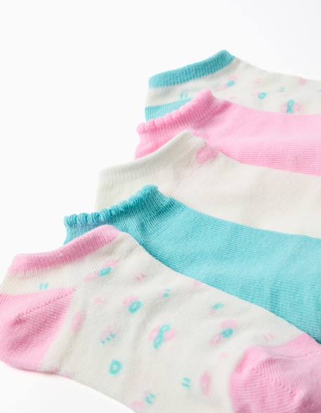5 paires de socquettes unies/florales Multicolore 2 - vertbaudet enfant 