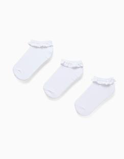 Lot de 3 paires de socquettes avec détail en dentelle  - vertbaudet enfant