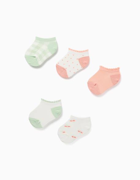 Bébé-5 paires de socquettes avec détails contrastés