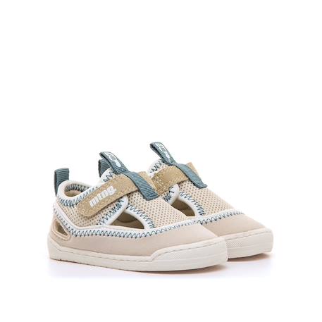 Sandales filles synthétique fermeture adhésive barefoot Khaki+Sand 10 - vertbaudet enfant 