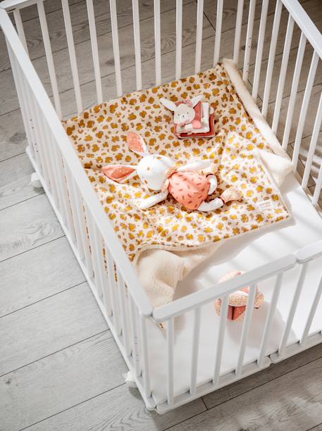 Parc bébé pliant 75x100cm avec roulettes et fond réglable - petit mobilier Blanc+Marron 5 - vertbaudet enfant 