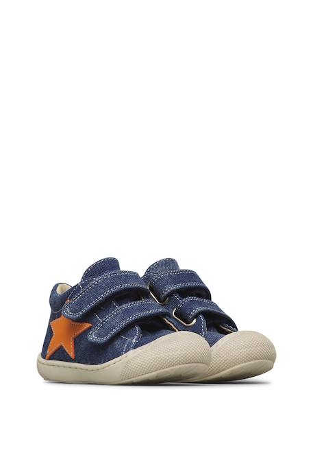 Chaussures premiers pas en tissu kolde vl Blanc crème-céleste+Marine-orange 7 - vertbaudet enfant 