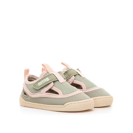 Sandales filles synthétique fermeture adhésive barefoot Khaki+Sand 4 - vertbaudet enfant 