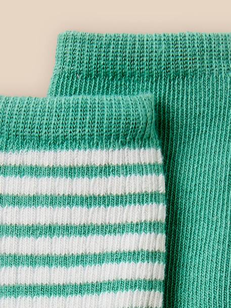 Lot de 2 paires de chaussettes à côtes bébé Chlorophyle 2 - vertbaudet enfant 