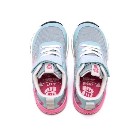 Sneakers filles textile lacets- fermeture adhésive barefoot Blue clair+Pink+Rose+Vert menthe 2 - vertbaudet enfant 