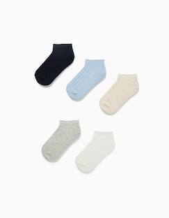 Lot de 5 paires de socquettes côtelées  - vertbaudet enfant