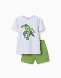 Pyjama à manches courtes en coton avec imprimés hulk  - vertbaudet enfant
