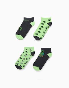 Lot de 4 paires de socquettes minecraft  - vertbaudet enfant