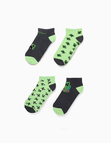 Garçon-Lot de 4 paires de socquettes minecraft
