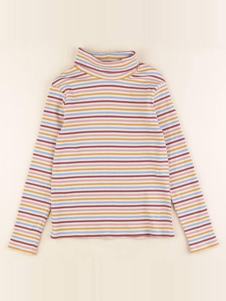Sous-pull coton - 8 ans Beige, multicolore 1 - vertbaudet enfant 