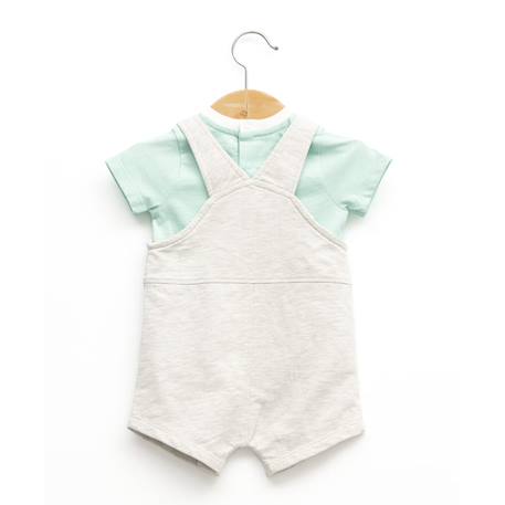 Ensemble salopette + haut 100% coton bébé garçon Gris chine clair 5 - vertbaudet enfant 