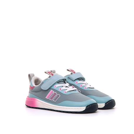 Sneakers filles textile lacets- fermeture adhésive barefoot Blue clair+Pink+Rose+Vert menthe 4 - vertbaudet enfant 