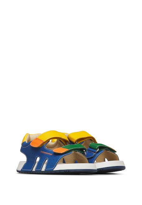 Sandales en cuir mimio. Bleu-jaune 2 - vertbaudet enfant 