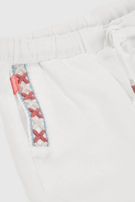 Short  en coton fille Blanc 3 - vertbaudet enfant 