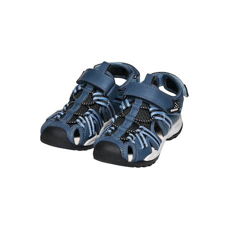 Sandales en cuir à scratch Denim   noir+Marron clair   rust 3 - vertbaudet enfant 