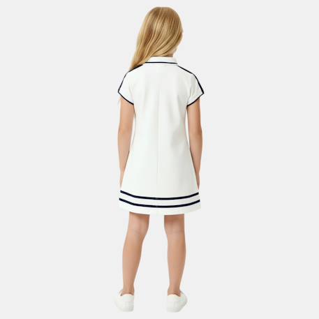 Robe fille style polo manches courtes Blanc+Fushia+Gris+Rose 2 - vertbaudet enfant 
