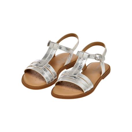 Sandales en cuir  à brides Argent+Platinium 3 - vertbaudet enfant 
