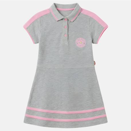 Robe fille style polo manches courtes Blanc+Fushia+Gris+Rose 9 - vertbaudet enfant 