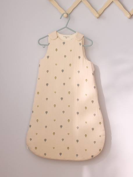 Gigoteuse gaze de coton bio 'ava' - tog 2 Celadon+Imprimé  mongolfieres 5 - vertbaudet enfant 