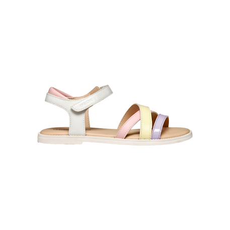 Sandales en cuir  à scratch Blanc   lilac 1 - vertbaudet enfant 