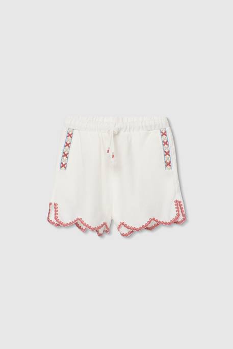Short  en coton fille Blanc 1 - vertbaudet enfant 