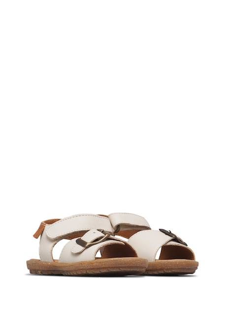 Sandales en cuir parin Blanc crème-+Cognac-+Marine- 2 - vertbaudet enfant 