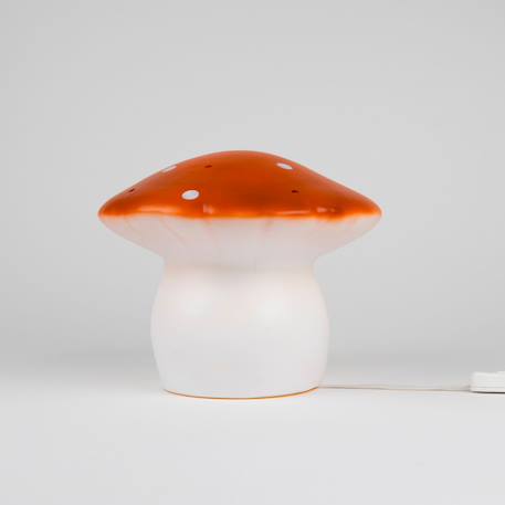 Lampe veilleuse artisanale champignon Blanc, orange 2 - vertbaudet enfant 