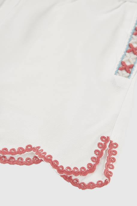 Short  en coton fille Blanc 4 - vertbaudet enfant 