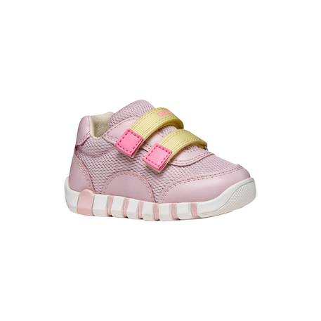 Baskets basses  à scratch Blanc   lilac+Pink   jaune clair 11 - vertbaudet enfant 