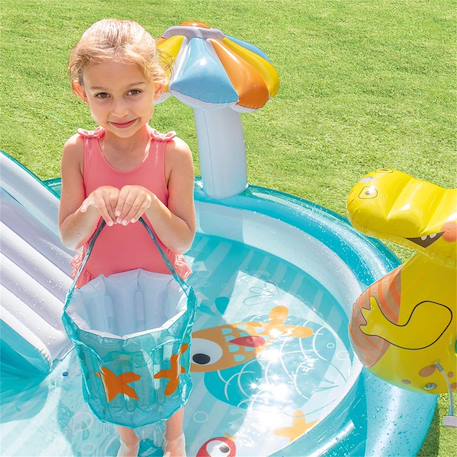 Piscine enfant avec espace de jeu Bleu 3 - vertbaudet enfant 