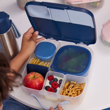Lunch box bento enfant - boîte à déjeuner grand format Bleu marine+Rose+Vert paon 2 - vertbaudet enfant 