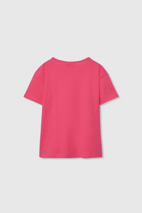 T-shirt fille coton  avec imprimé Rose 2 - vertbaudet enfant 