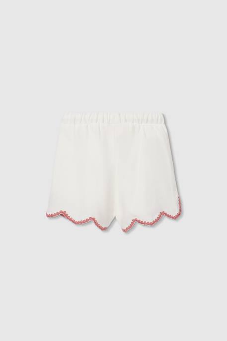 Short  en coton fille Blanc 2 - vertbaudet enfant 