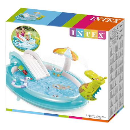 Piscine enfant avec espace de jeu Bleu 5 - vertbaudet enfant 