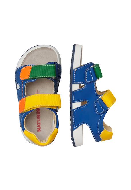 Sandales en cuir mimio. Bleu-jaune 4 - vertbaudet enfant 