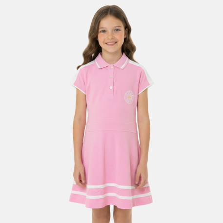 Fille-Robe fille style polo manches courtes