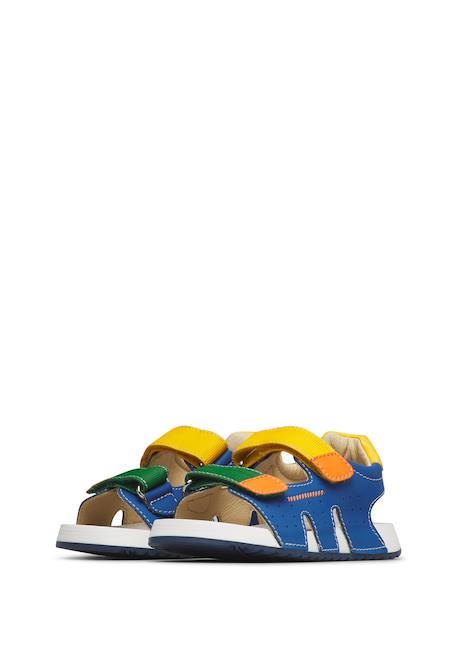 Sandales en cuir mimio. Bleu-jaune 5 - vertbaudet enfant 
