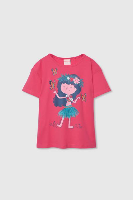 Fille-T-shirt fille coton  avec imprimé