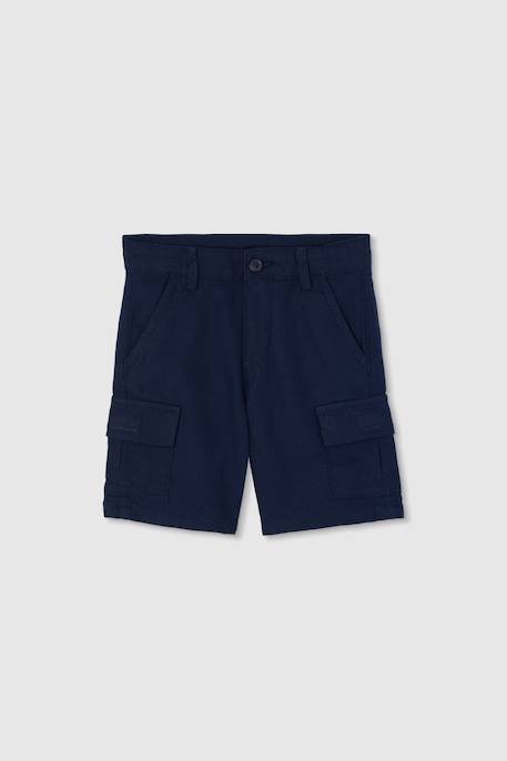 Bermuda garçon en lin Bleu 1 - vertbaudet enfant 